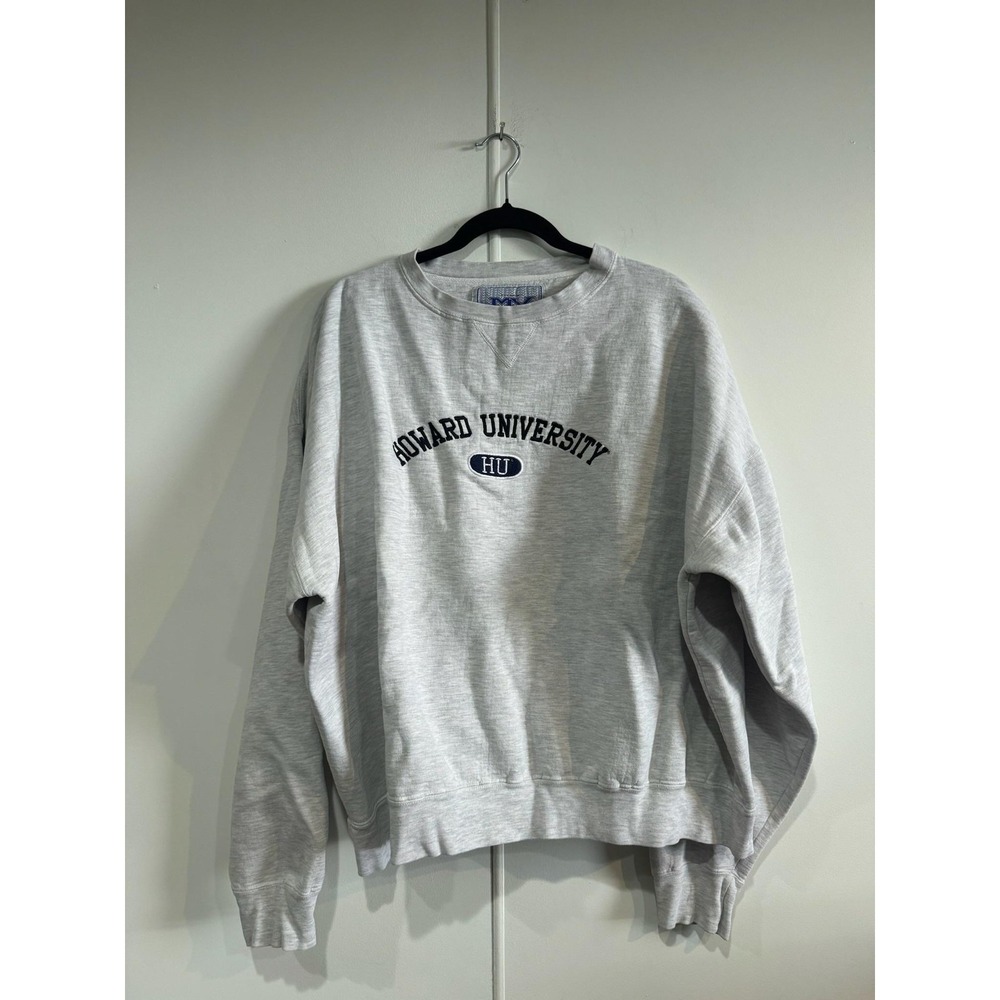 VTG Howard University Sweatshirt Mens 2XL Gray MV Sport Fleece Crewneck Pullover